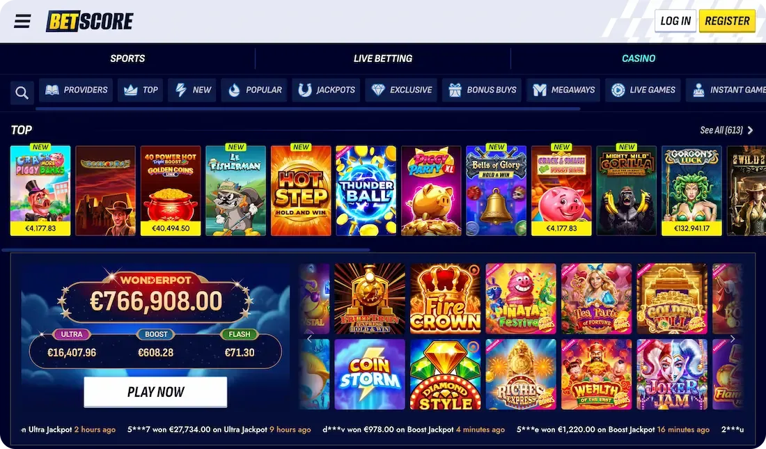 betscore casino games